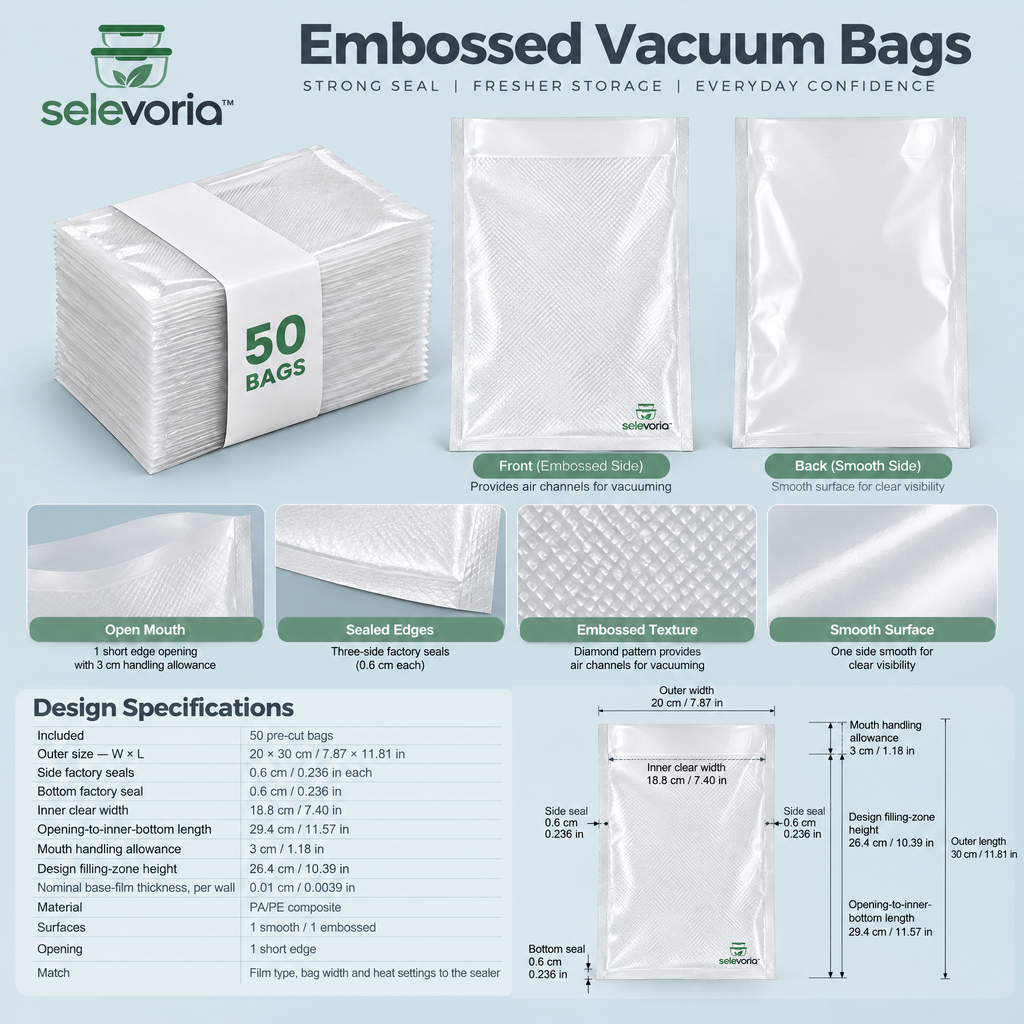 selevoria™ Embossed Vacuum Sealer Bags — view 2