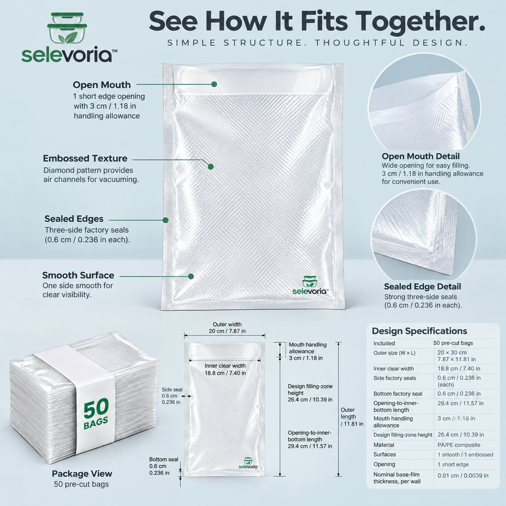 selevoria™ Embossed Vacuum Sealer Bags — view 5