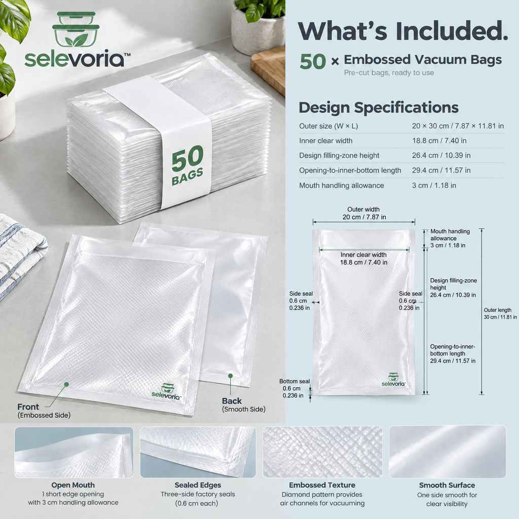 selevoria™ Embossed Vacuum Sealer Bags — view 9