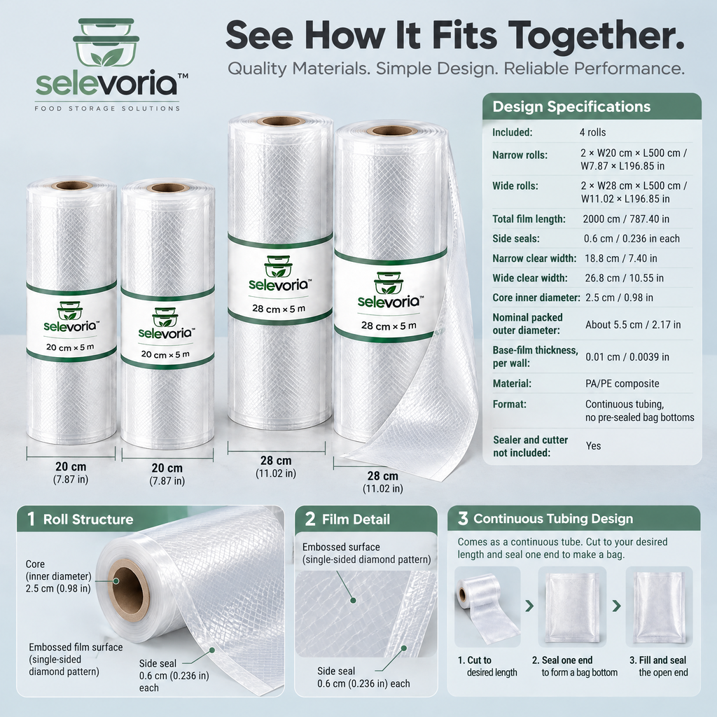 selevoria™ Food Vacuum Sealer Roll Set — view 5