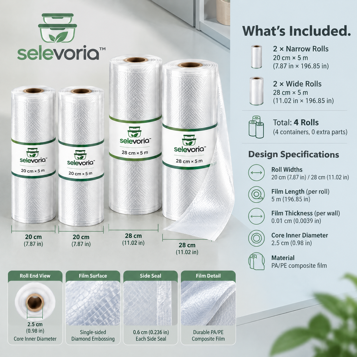 selevoria™ Food Vacuum Sealer Roll Set — view 9