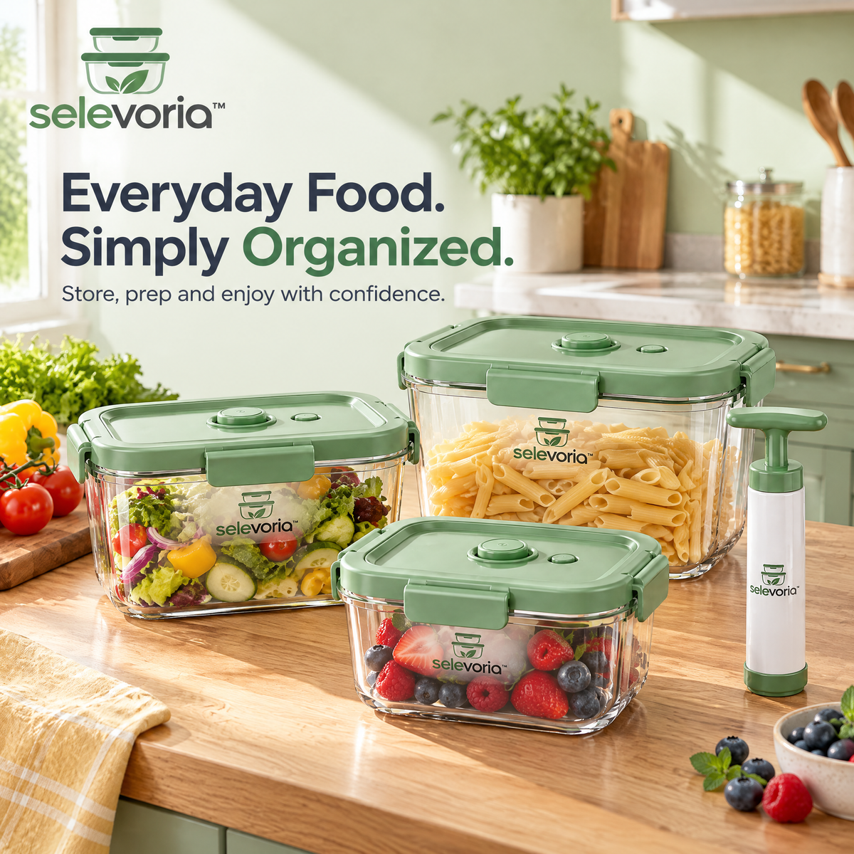 selevoria™ Reusable Vacuum Food Storage Container Set — view 3
