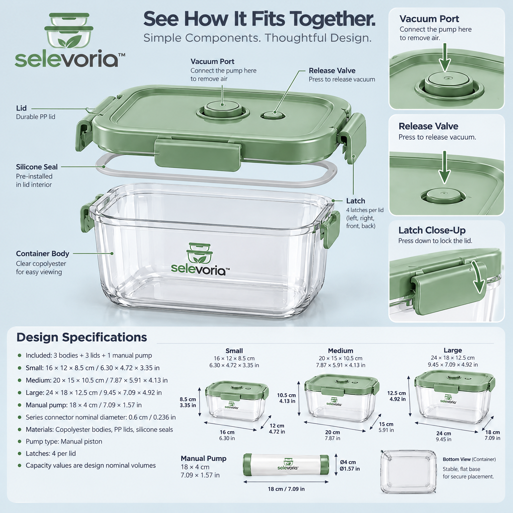 selevoria™ Reusable Vacuum Food Storage Container Set — view 5