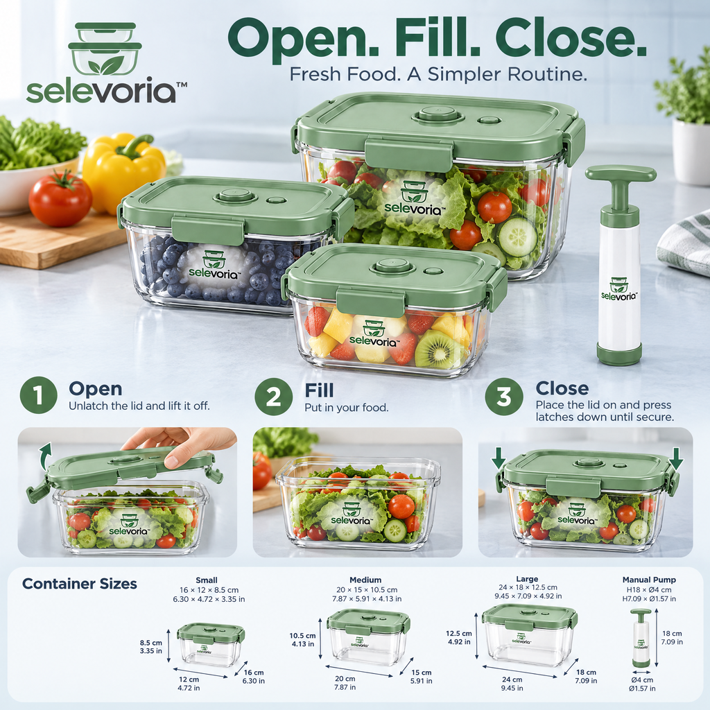selevoria™ Reusable Vacuum Food Storage Container Set — view 8