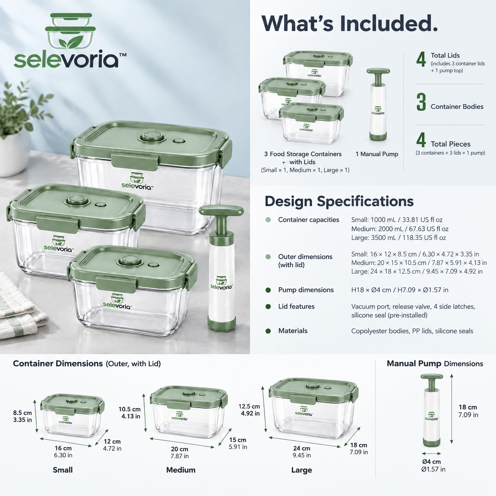 selevoria™ Reusable Vacuum Food Storage Container Set — view 9
