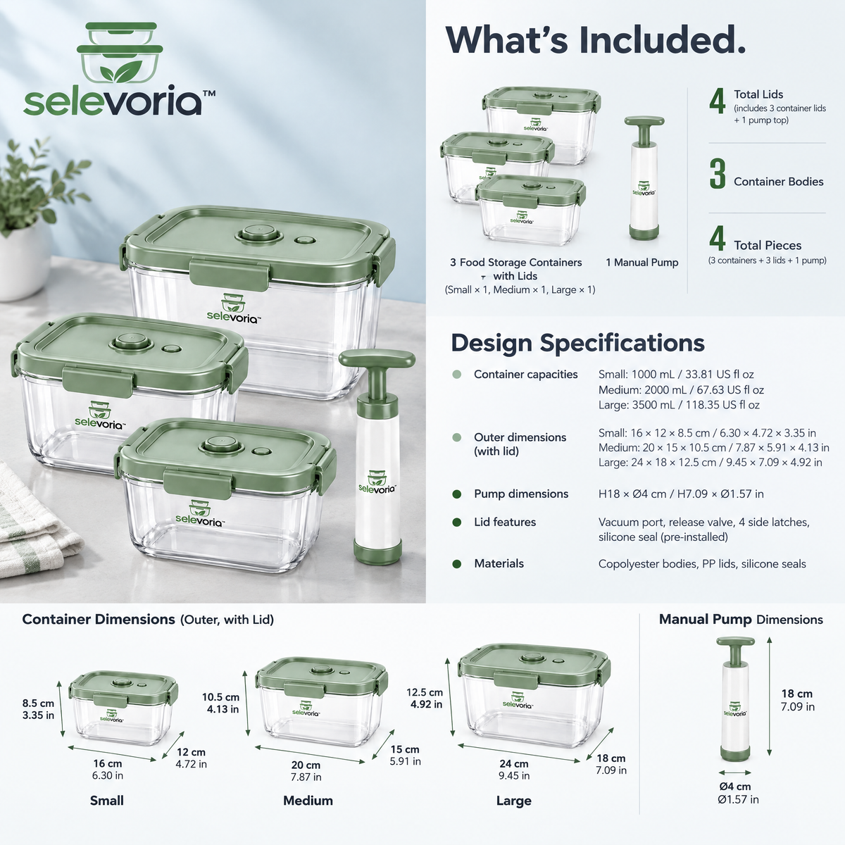 selevoria™ Reusable Vacuum Food Storage Container Set — view 9