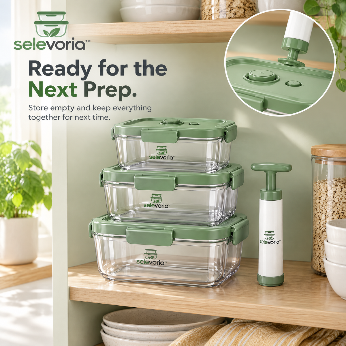 selevoria™ Reusable Vacuum Food Storage Container Set — view 10