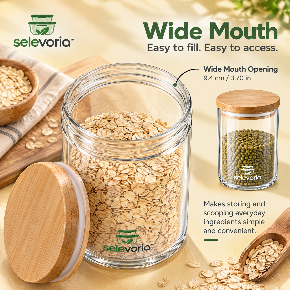 selevoria™ Airtight Glass Pantry Storage Jar Set — view 4