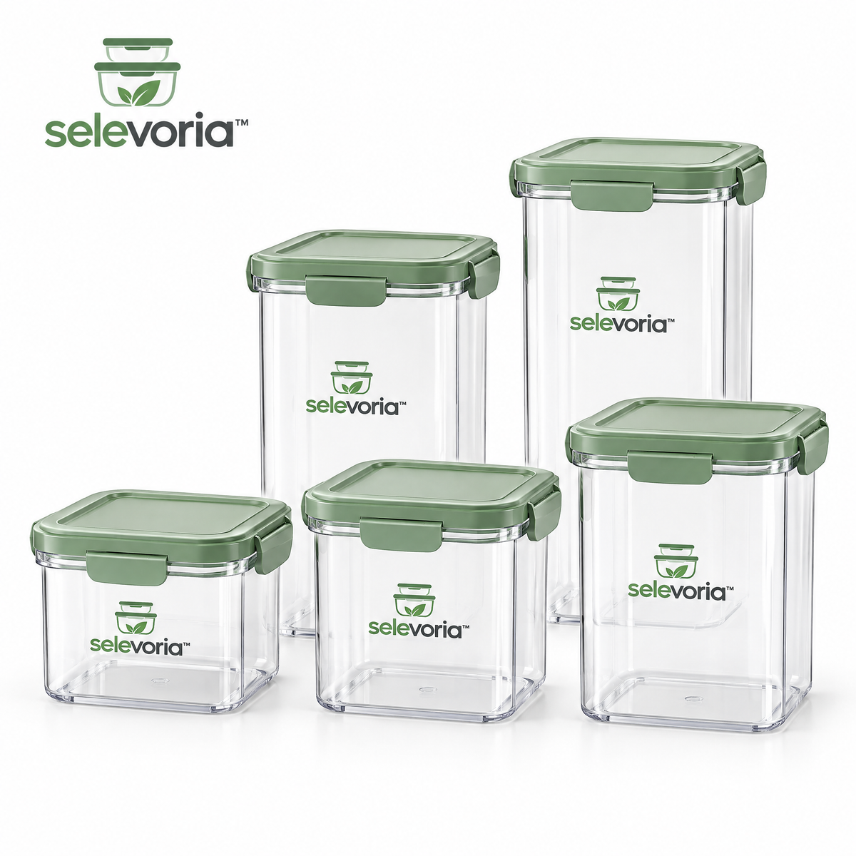 selevoria™ Modular Airtight Food Storage Container Set — white background