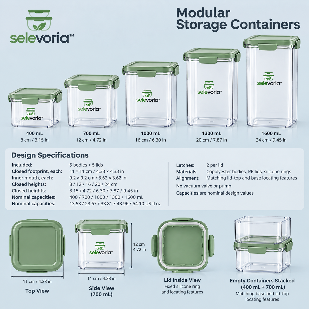 selevoria™ Modular Airtight Food Storage Container Set — view 2