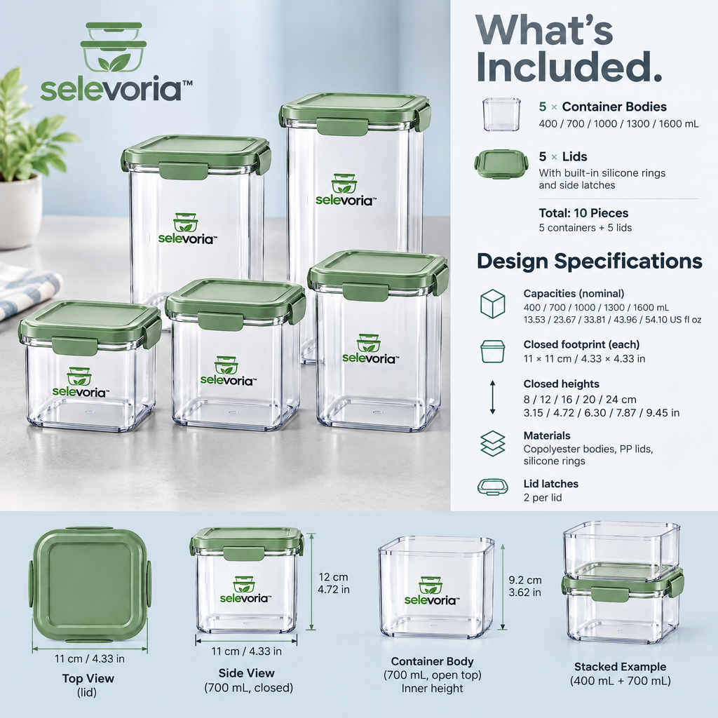 selevoria™ Modular Airtight Food Storage Container Set — view 9