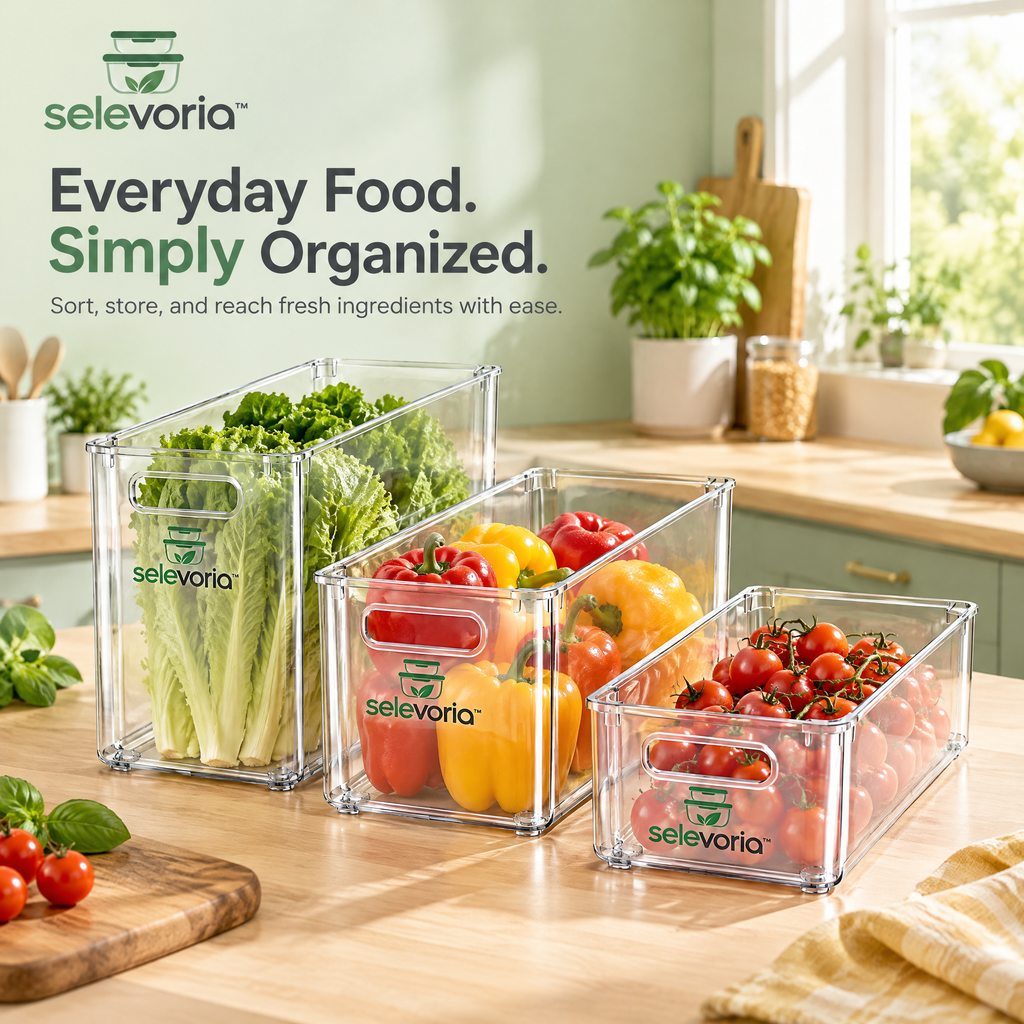 selevoria™ Stackable Refrigerator Food Storage Bins — view 3