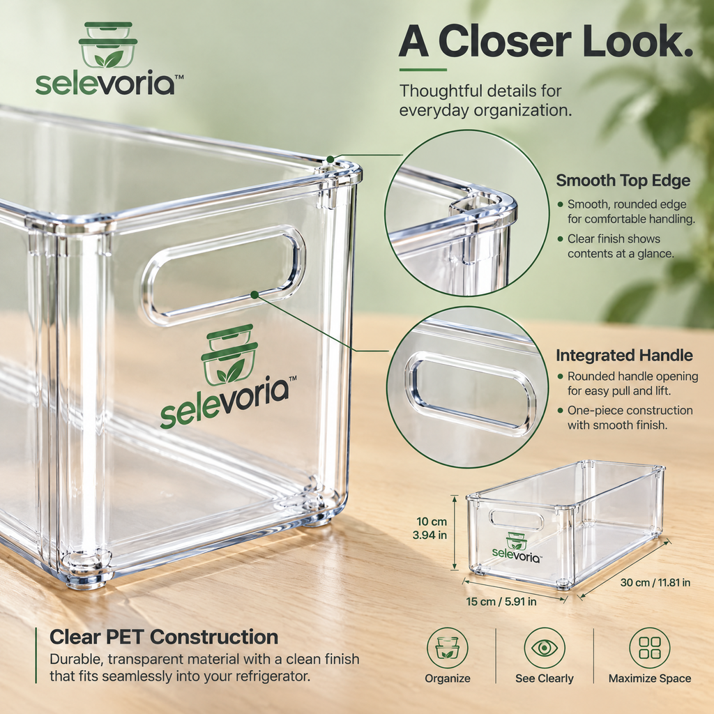 selevoria™ Stackable Refrigerator Food Storage Bins — view 6