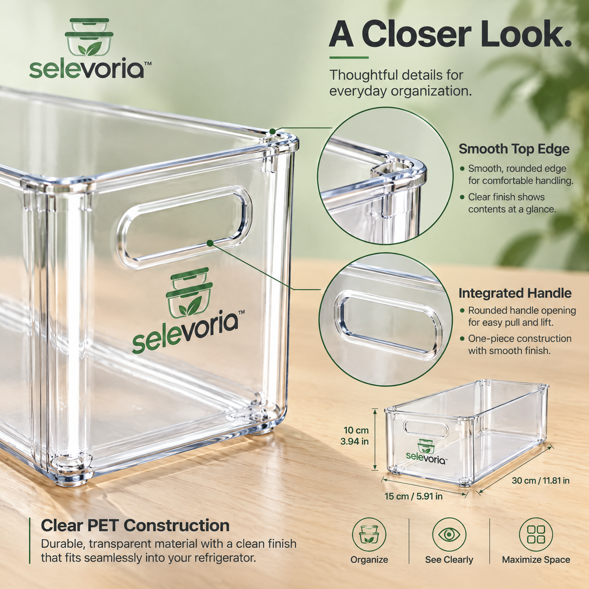 selevoria™ Stackable Refrigerator Food Storage Bins — view 6