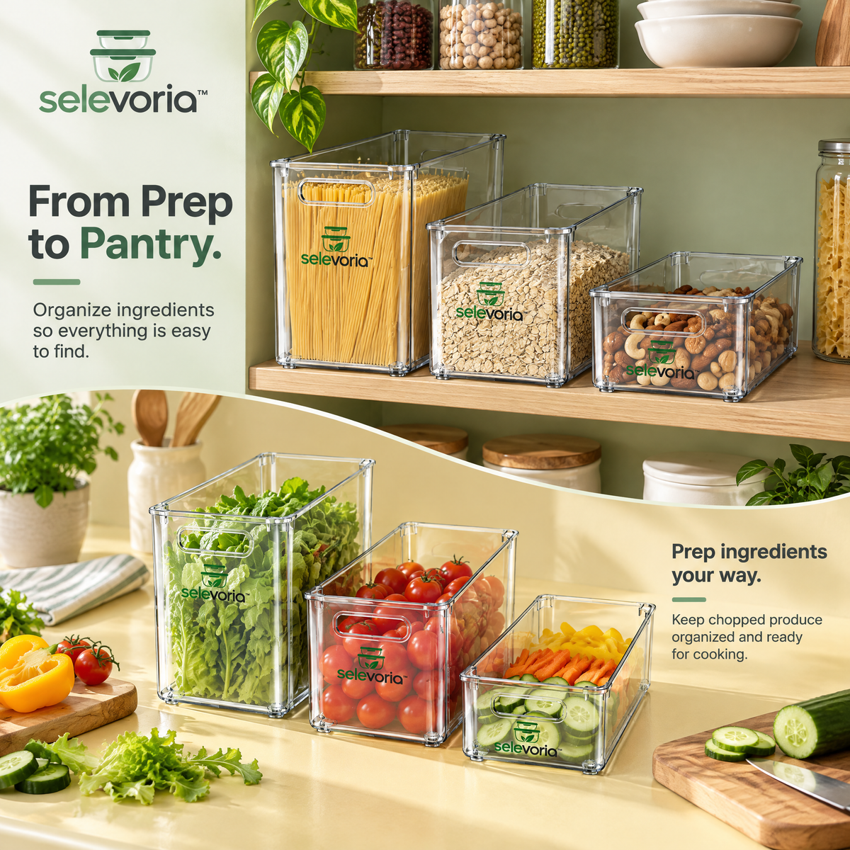 selevoria™ Stackable Refrigerator Food Storage Bins — view 7