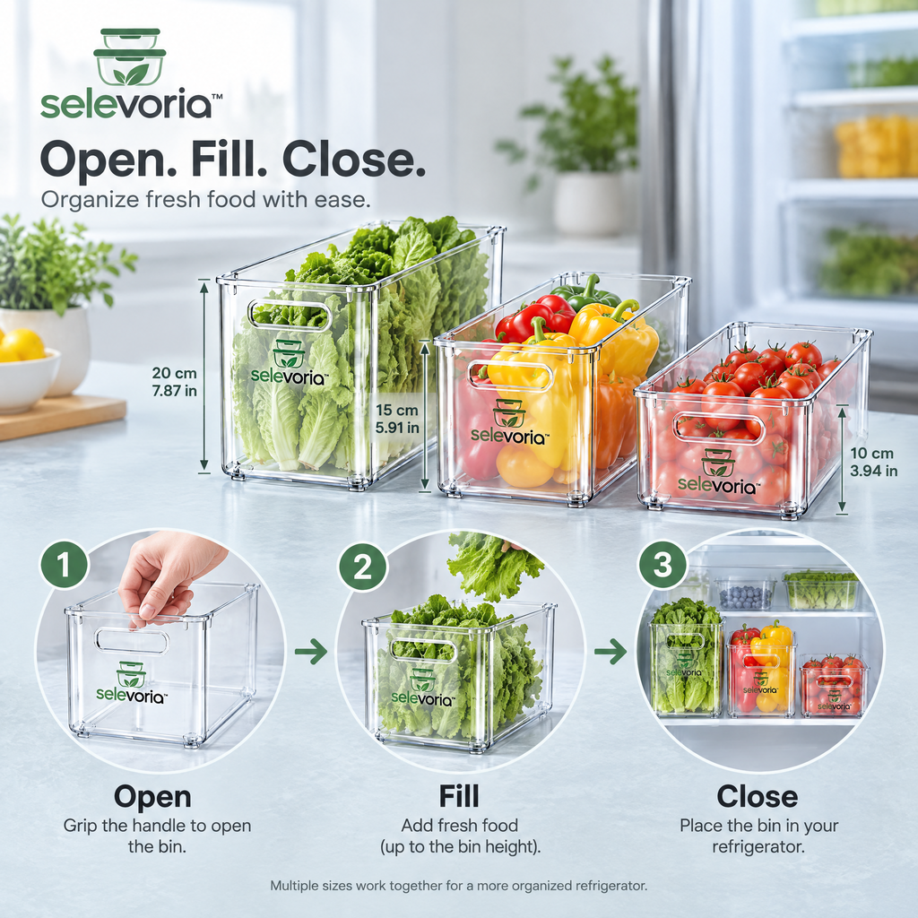 selevoria™ Stackable Refrigerator Food Storage Bins — view 8