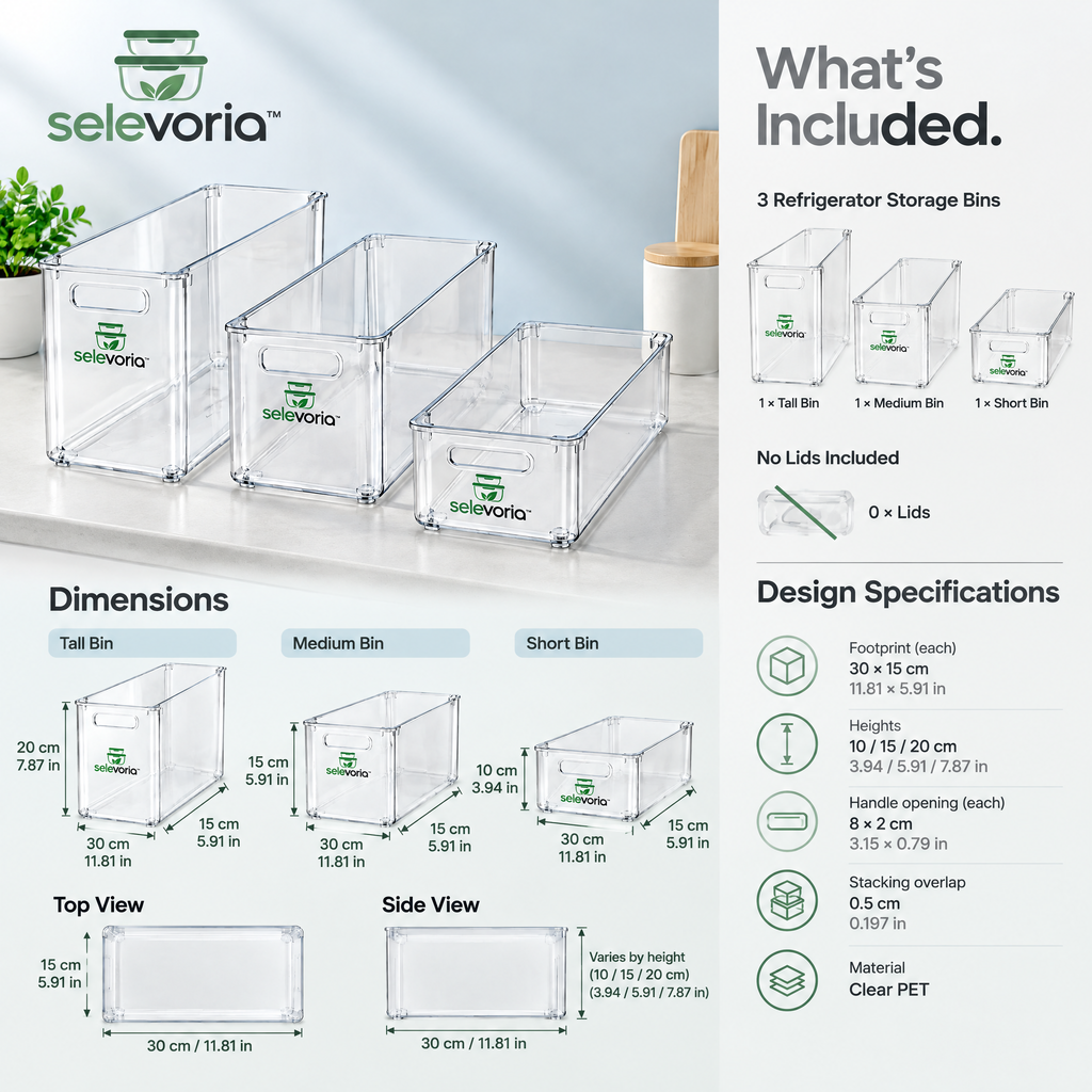 selevoria™ Stackable Refrigerator Food Storage Bins — view 9