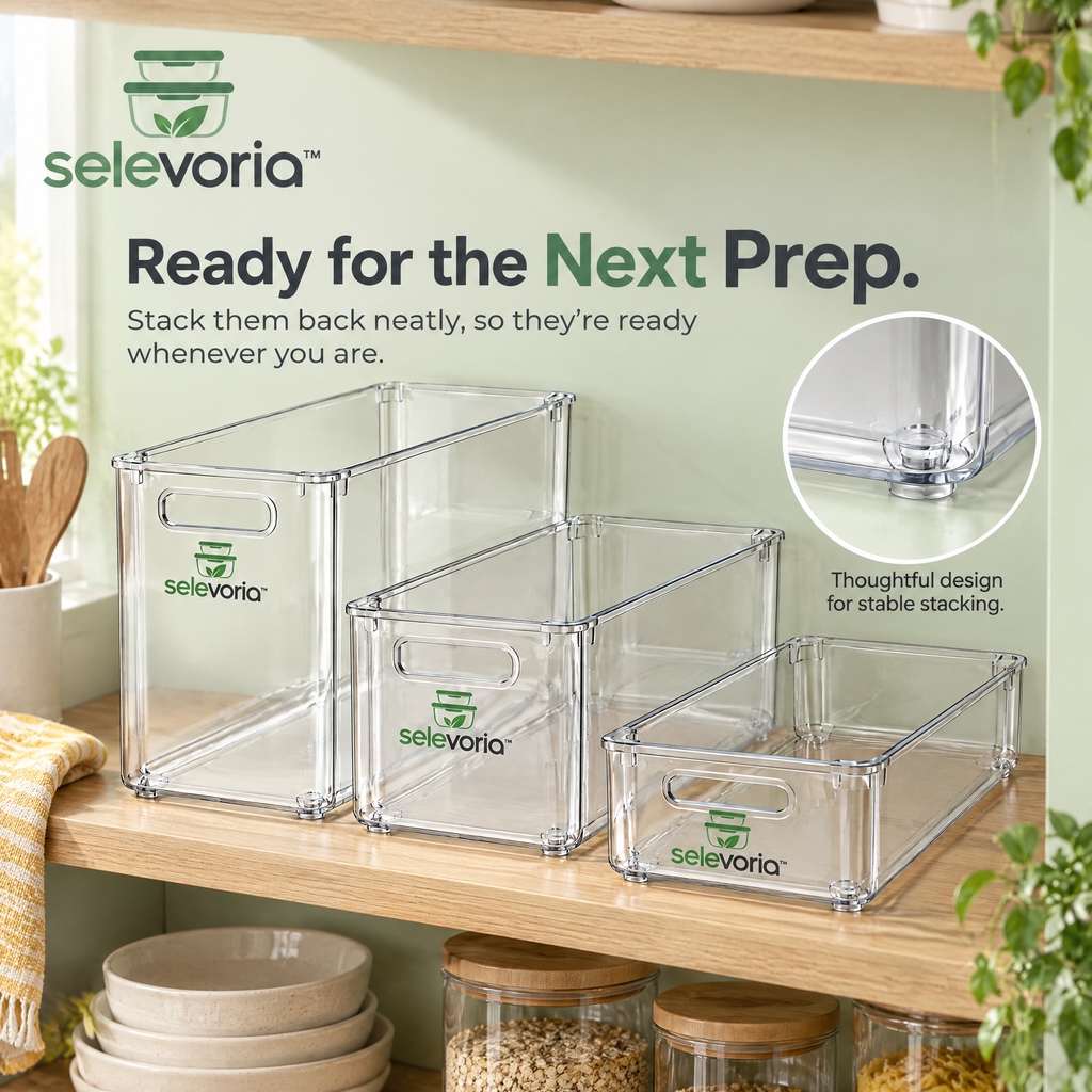 selevoria™ Stackable Refrigerator Food Storage Bins — view 10
