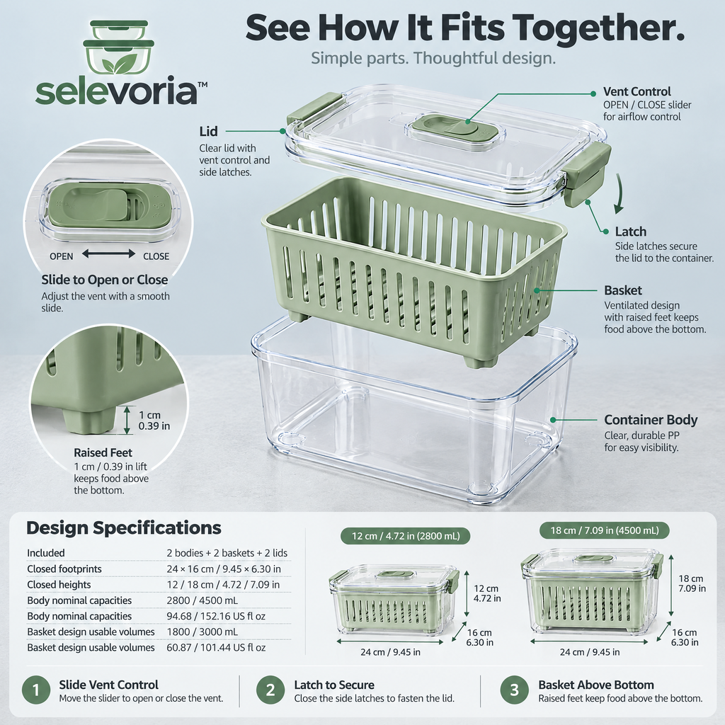 selevoria™ Fresh Produce Storage Container Set — view 5